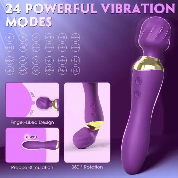 Powerful female vibrator stick massager 24 modes double-headed stick vibrator clitoral stimulator sex toy adult sex toy - Image 6