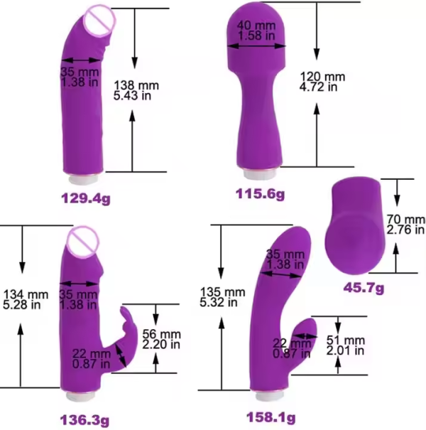 Charging adult female sex toys 4-piece set female rabbit fake penis vibrator high-quality vibrating fake penis – Bild 4