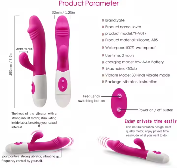 Double-ended vibrator adult sex toy fake penis female variable frequency G-spot simulation masturbator - Image 6